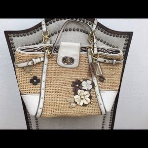 Leather and Straw Tote
